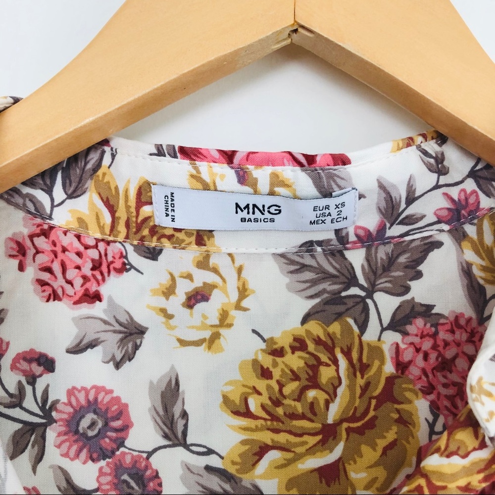 Mango Floral Button Front Blouse - image 5